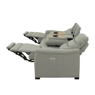【NITORI 宜得利家居】◎4人用電動可躺式沙發 電動沙發 N-BELIEVA 3 NS合成皮 耐磨 GY(電動沙發)