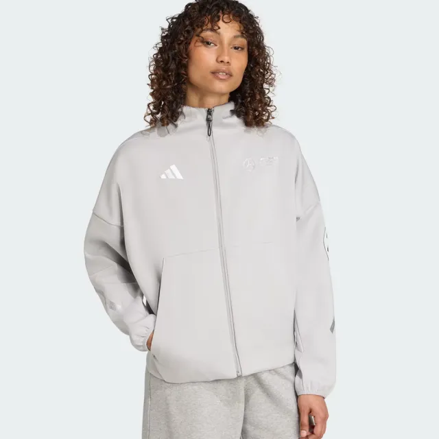 【adidas 愛迪達】Mer Sil Hd W 女 連帽外套 保暖 運動外套 防風 灰(JW3474)