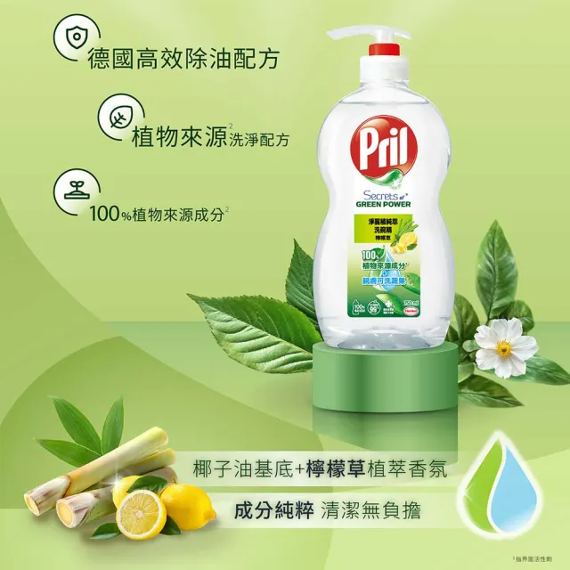 【Pril 淨麗】小蘇打高效/植純萃洗碗精/蔬果洗滌劑 750mlx10瓶/箱(檸檬/草本/檸檬草 3款任選)