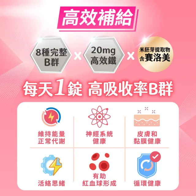 【娘家】維生素B群+鐵60錠5盒(含賽洛美.300日份)