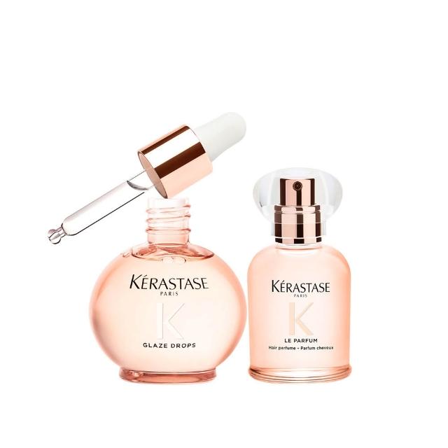 【KERASTASE 巴黎卡詩】釉光香頌奢寵香氛組(小粉球/護髮精油/髮油+髮香水)