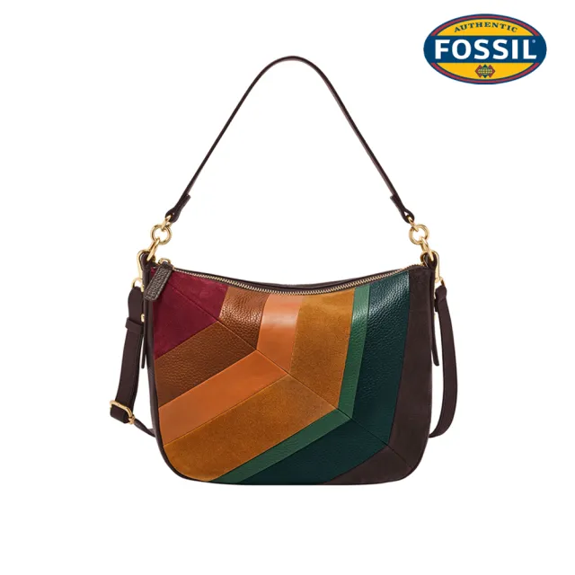 【FOSSIL】Jolie 真皮新月斜背包-異色拼接 ZB11251186