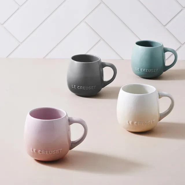 【Le Creuset】瓷器花蕾系列馬克杯320ml(湖水綠/晴空藍/花漾粉/肉豆蔻 4色選1)