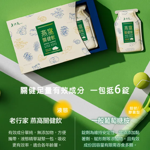 【老行家】燕窩關健飲禮盒(10入/盒)(保健禮盒)(Ovomet蛋殼膜/玻尿酸)