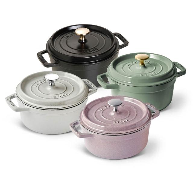 【STAUB】圓形琺瑯鑄鐵鍋18cm-顏色任選/新舊包裝隨機出貨(德國雙人牌集團官方直營)