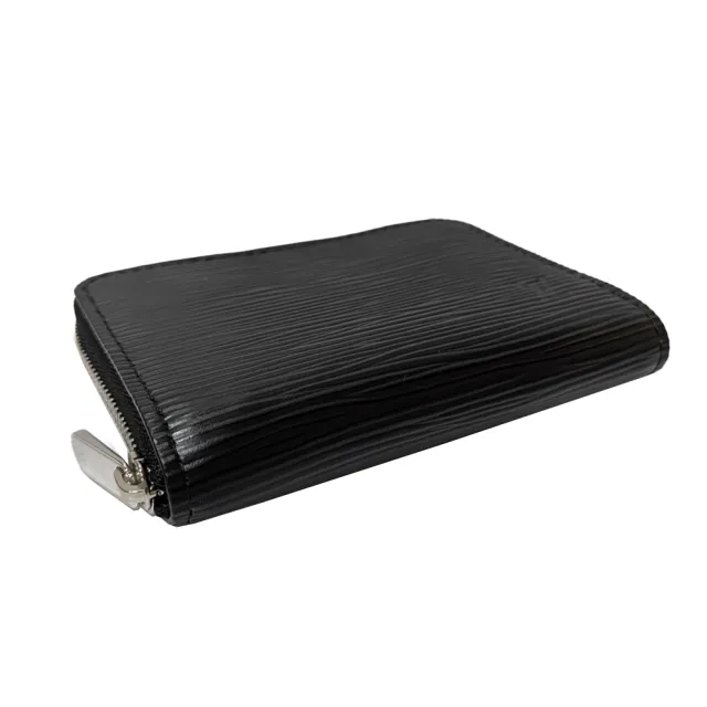 【Louis Vuitton 路易威登】M60152 經典EPI水波紋壓紋皮革拉鍊錢包短夾(黑色)