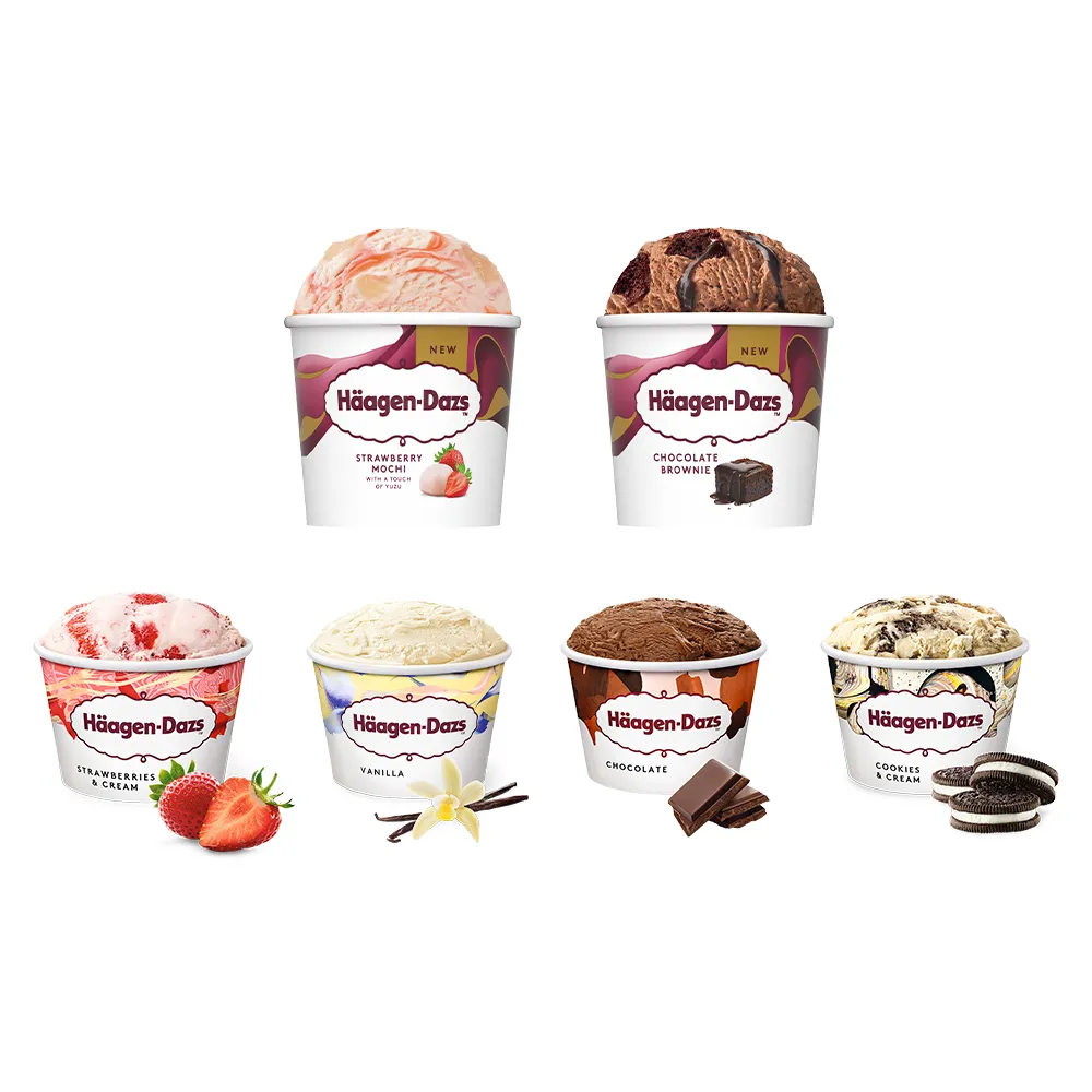 【Haagen-Dazs 哈根達斯】新經典迷你杯16入組★新口味上市 草莓麻糬 布朗尼 (中秋 中元 禮物 父親節)