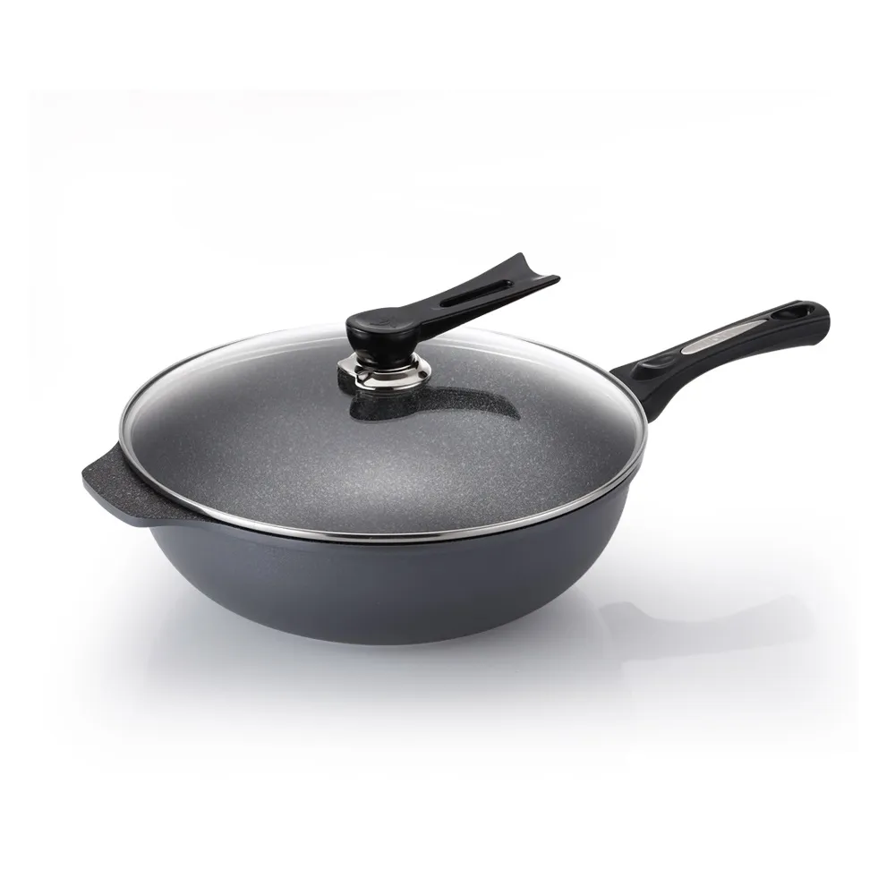 【義大利CUOCO】大寶T3系列鈦晶岩深炒鍋34cm-電磁爐適用