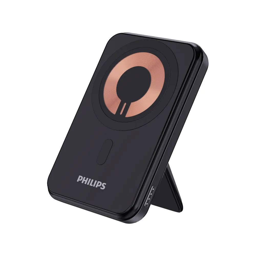 【Philips 飛利浦】DLP2716Q 10000mAh 立架式 磁吸無線快充行動電源(MagSafe/雙系統適用/_38.5Wh_具Wh標示)