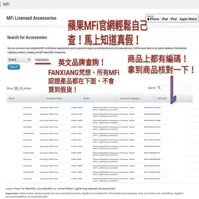 【FANXIANG 梵想】F383 128GB蘋果官方MFi認證 iPhone手機電腦兩用隨身碟(蘋果最新版本APP 保固3年)