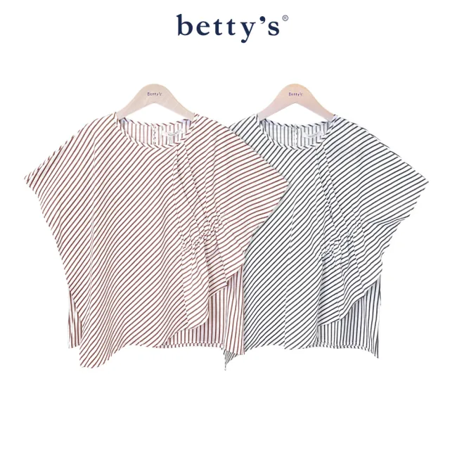 【betty’s 貝蒂思】柔美寬鬆細條紋連袖上衣(共二色)