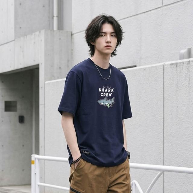 【CACO】美式小鯊魚短T-二色(M1NA004)