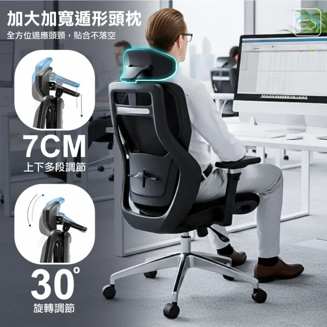 【ONE HOUSE】格拉斯人體工學7D機械手氣囊護腰辦公椅_X16旗艦款(電腦椅/辦公椅/椅子)