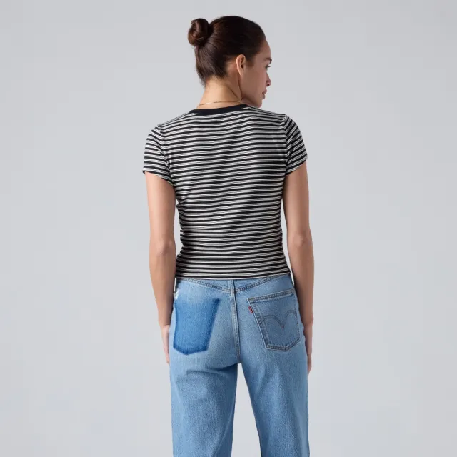 【LEVIS】ROSE 朴彩英同款 條紋短袖T恤 / 微彈性 女生上衣 人氣新品 0085R-0020
