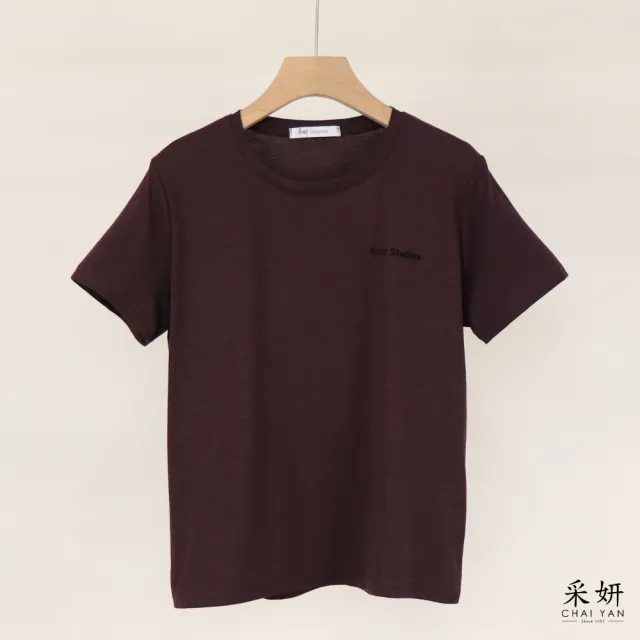 【CHAI YAN 采妍】美式字母休閒短袖上衣(春夏女裝/中大尺碼/專櫃/寬鬆/透氣)