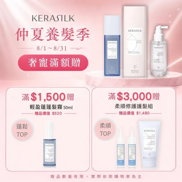 【KERASILK】強健髮根升級組☆甦活煥生洗髮精250ml+菁華100ml(稀少、脆弱髮質適用/強健髮根/濃密)