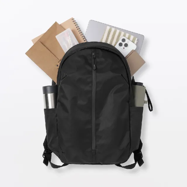 【MUJI 無印良品】可減輕肩膀負擔撥水加工商務後背包(圓形)