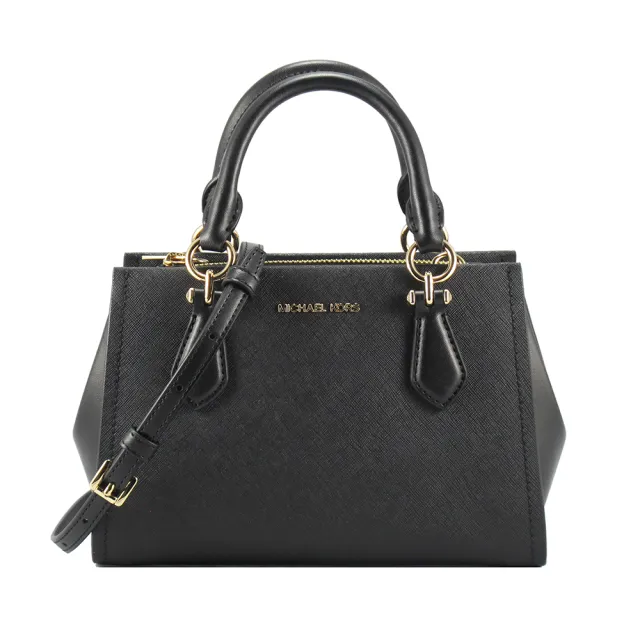 【Michael Kors】小包-MARILYN新款防刮三層手提/斜背/兩用包35F5G6AM1L(黑金)