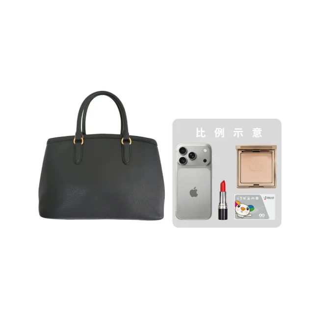 【COACH】LEGACY CARRYALL 28三層手提/肩斜背包(黑色/荔枝紋/皮革)
