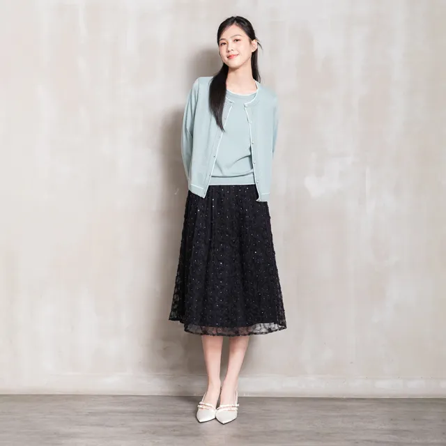 【perng yuh 芃諭名品】晨露微光 亮絲 針織開襟衫(2026 AW Collection|5C秋冬新品上市)