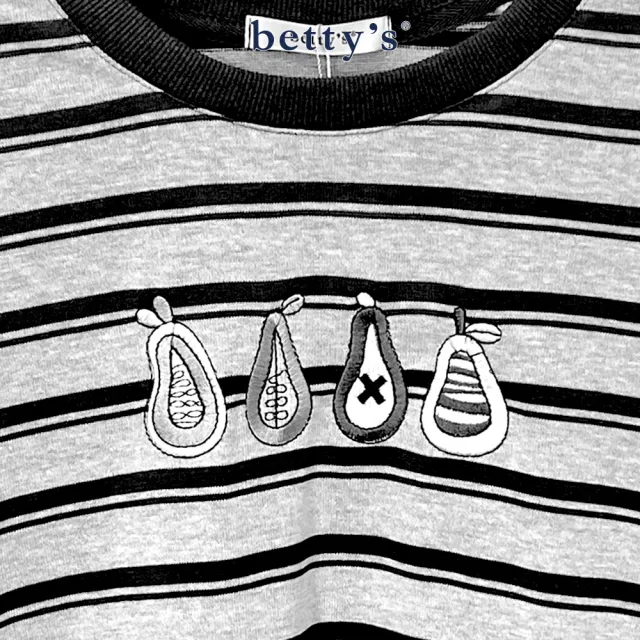 【betty’s 貝蒂思】水果刺繡條紋T-shirt(共三色)