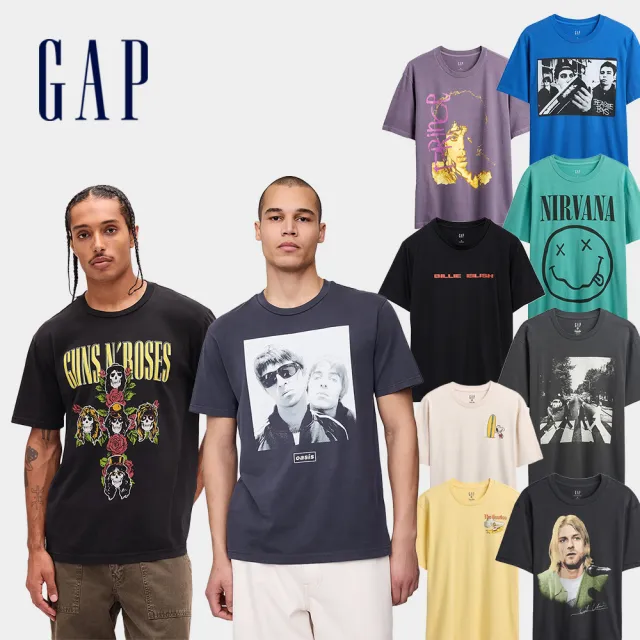 【GAP】GAPXMusic Tee 聯名系列 印花圓領短袖T恤-多款任選