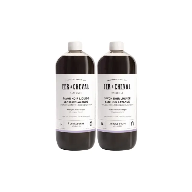 【Fer a Cheval 法拉夏】薰衣草黑皂液 1L 兩入組(去汙除霉 窗戶 地板清潔 浴廁除霉 花草除蟲 草本植萃)