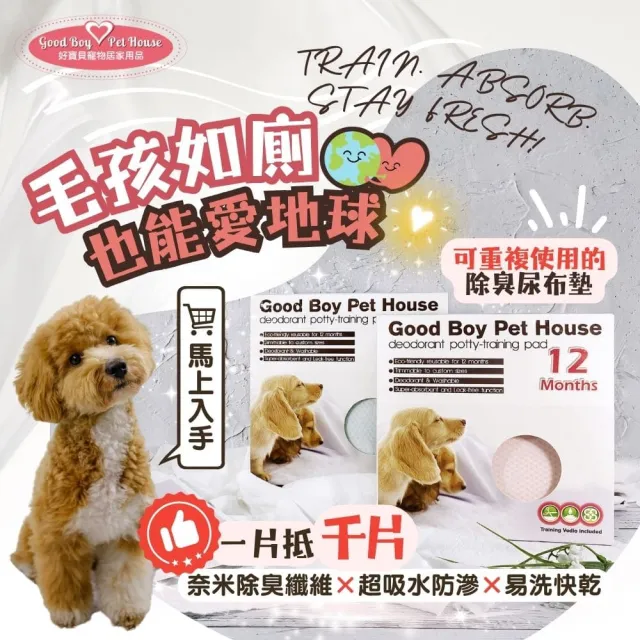 【GBPH 好寶貝】寵物除臭防護尿布墊 XL-100x140cm(重覆使用/鎖水/不外漏/耐抓咬/超強吸水/兔犬鳥貓)