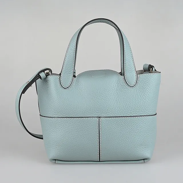 【FURLA 芙拉】FURLA精品小牛皮手提斜背包(小/淺霧藍)