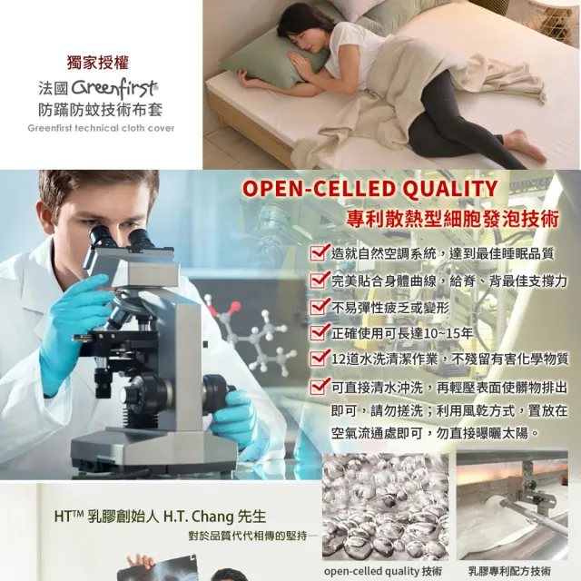 【LooCa】單人3尺 厚5cm HT純淨乳膠床墊-法國防蹣認證表布(三款任選)