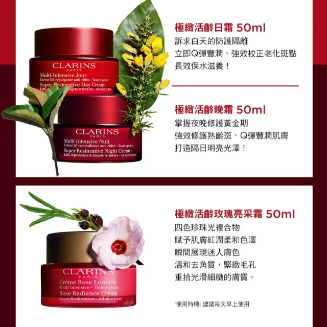 【CLARINS 克蘭詩】極緻活齡撫紋晚霜-一般膚質50ml(熟齡晚霜)