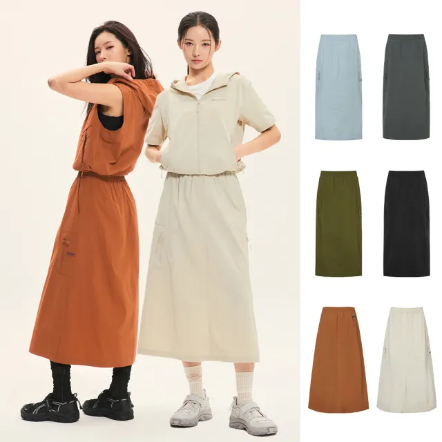 【Discovery Expedition】Freshvent 輕量工裝休閒長裙 涼感降落傘裙(DWTP9A053/DWTP92053-女版七款任選)