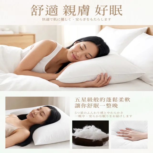 【Sleep Peacefully 寢室安居】買1送1 日式飯店指定使用 可水洗枕頭(中空棉.水洗枕)