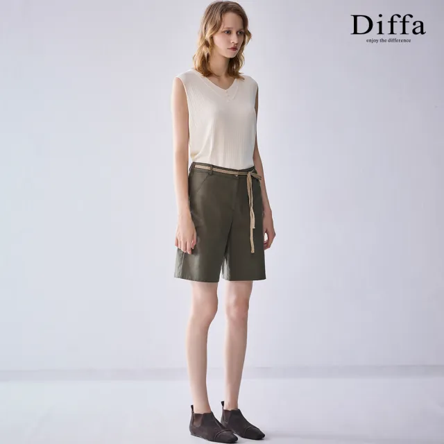 【Diffa】腰綁帶短褲-女