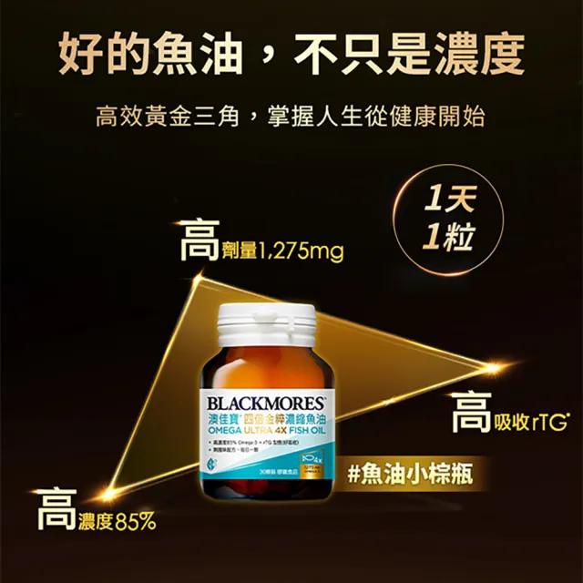 【BLACKMORES 澳佳寶】四倍金粹濃縮深海魚油 5入組(共150顆 孫語霙營養師代言 Omega-3高濃度85% rTG型態)
