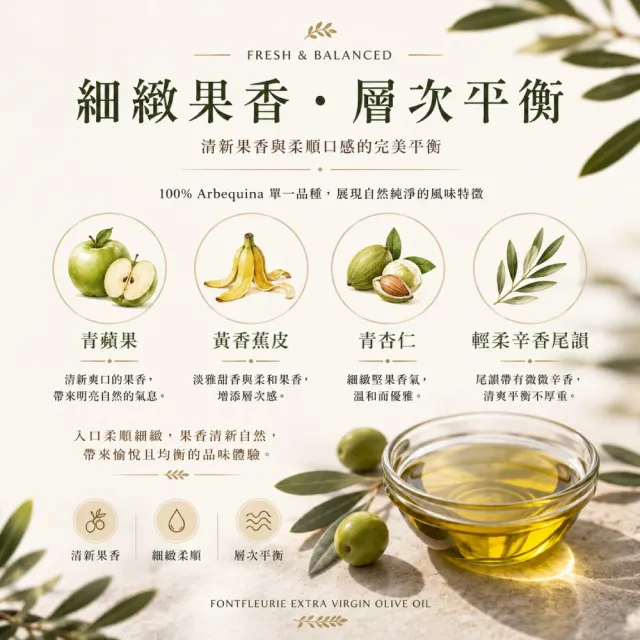 【CUADRAT VALLEY】FONTFLEURIE 西班牙特級冷壓初榨橄欖油 500ml|生飲 沙拉 煎炒 烘焙適用雙11