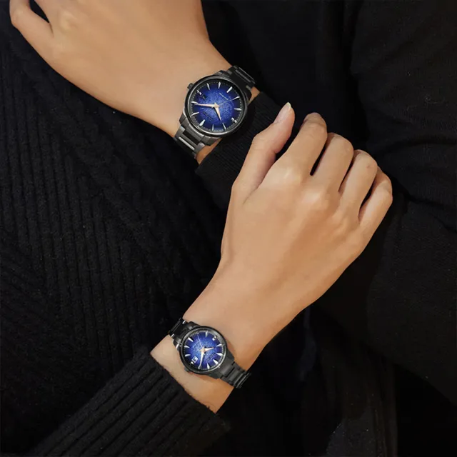 【CITIZEN 星辰】代言人廣告款 光動能銀河宙光限定款對錶-39.2+29.2mm 情人節 送禮(BM7595-89M/EW2595-81M)