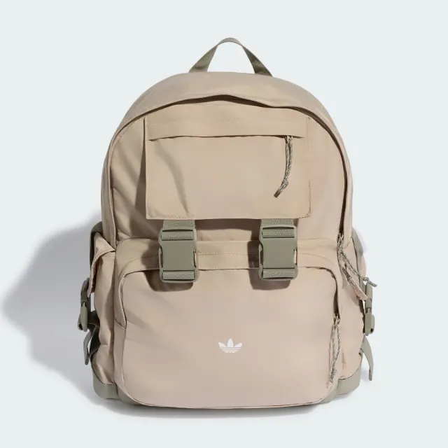 【adidas 愛迪達】後背包 運動包 書包 旅行包 BACKPACK 卡其 KQ6369(2934)