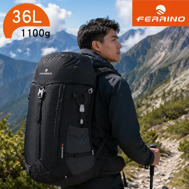 【FERRINO】登山健行網架背包 黑色 Hikemaster 36 75245