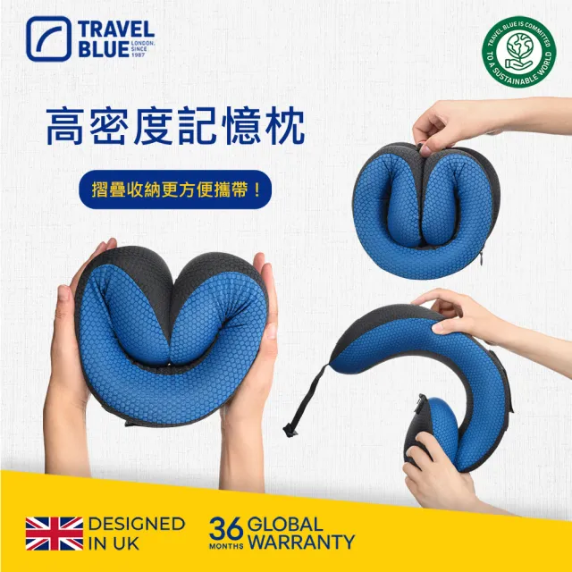 【Travel Blue 藍旅】涼感頸枕收納套組 (暑假頸枕/涼感飛機枕/夏天必備/涼感網布/全球保固36個月)