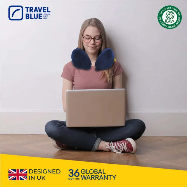 【Travel Blue 藍旅】寧靜頸枕收納套組 (高級慢回彈記憶棉/U型枕/護頸枕/旅行頸枕/飛機枕/收納盒)