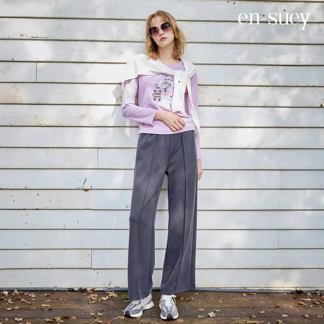 【en-suey 銀穗】電繡童趣風圖騰棉T上衣-女