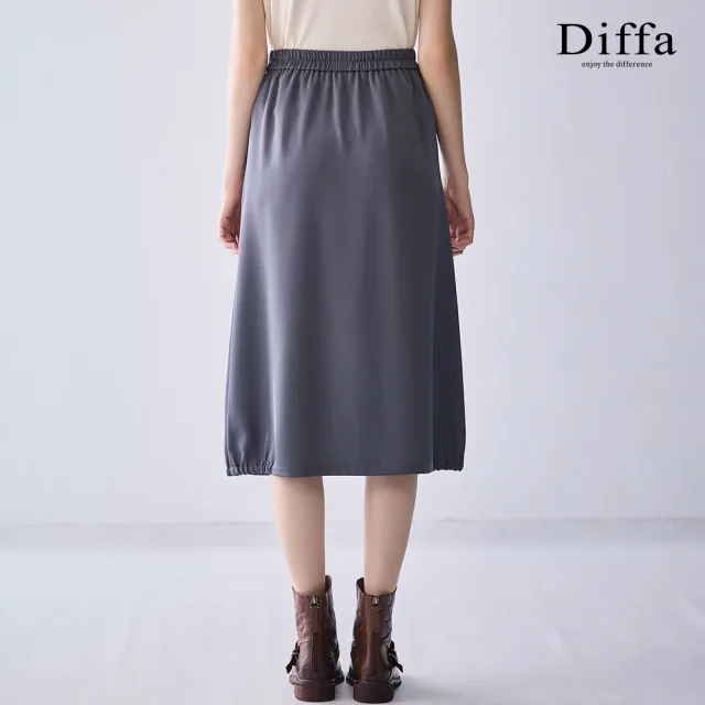 【Diffa】親膚鬆緊腰長寬裙-女