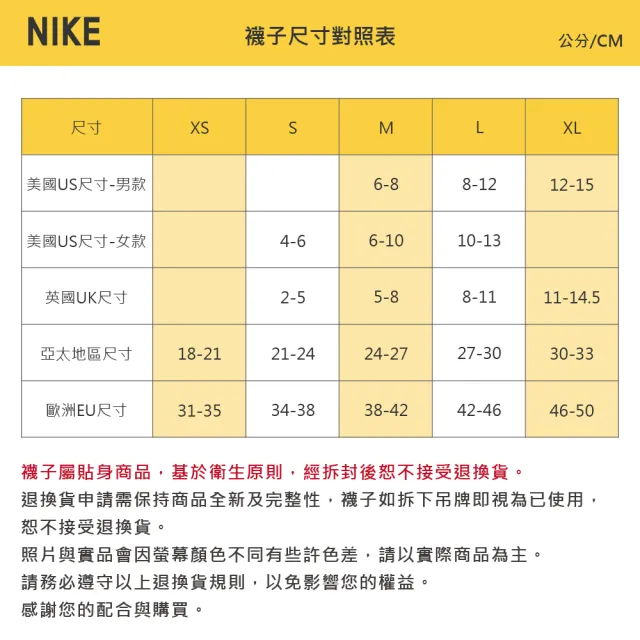 【NIKE 耐吉】襪子 中筒襪 短襪 運動襪 訓練襪 6雙組 多款任選