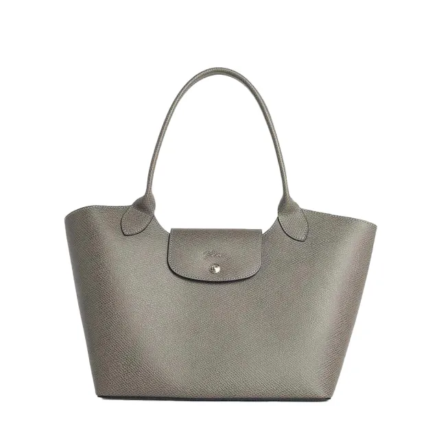 【LONGCHAMP】Epure 灰色 牛皮 托特包 手提包 肩背包