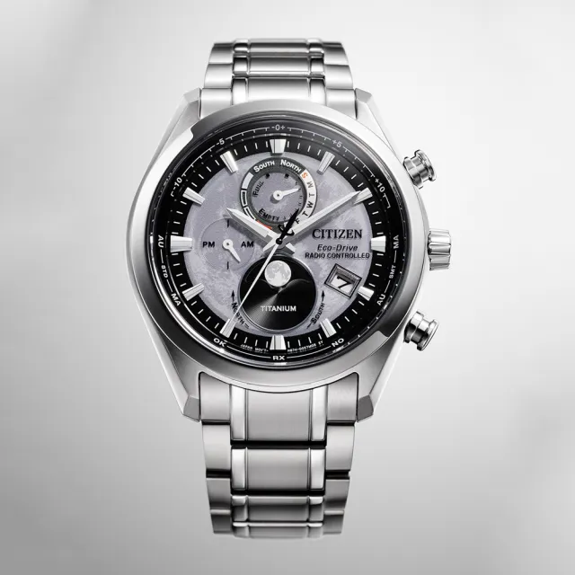 【CITIZEN 星辰】GENTS系列 韋禮安配戴款 光動能全球電波月相錶/爍月款43mm(BY1010-81H)