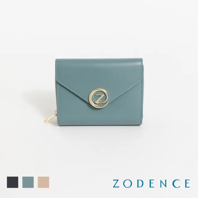 【ZODENCE 佐登司】FOLIA雙面牛皮附零錢袋短夾-多色 (皮夾/女夾)