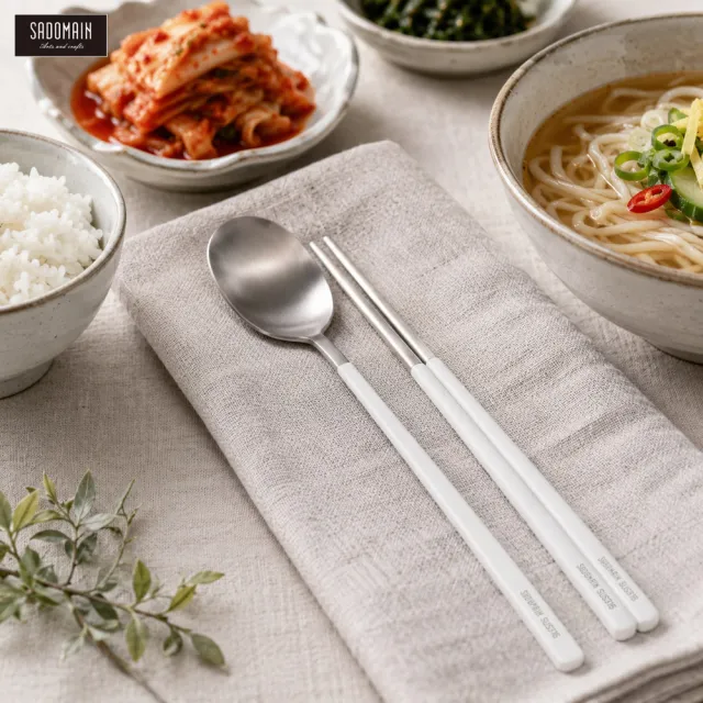 【SADOMAIN 仙德曼】（４套入組）露營餐具組(湯匙/抗菌餐具/環保餐具/筷子/環保筷)