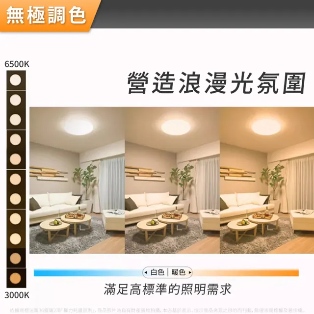 【Everlight 億光】2入組 50W星晴適用5-6坪調光調色LED吸頂燈 全電壓_天花板燈具/遙控切換/四種情境(最暢銷