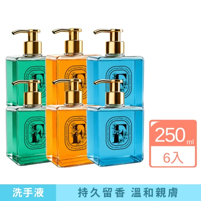 【iBloom】F香氛洗手液250ml 6入組 (持久留香 滋潤倍護 溫和親膚)